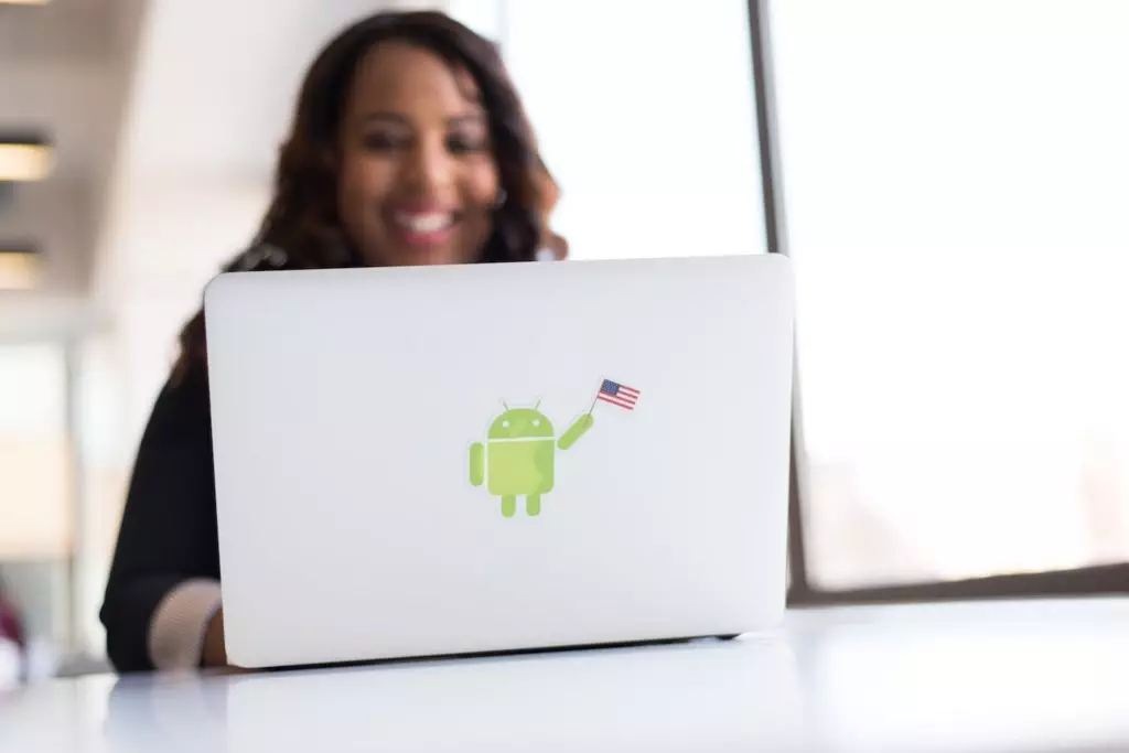 android logo on computer