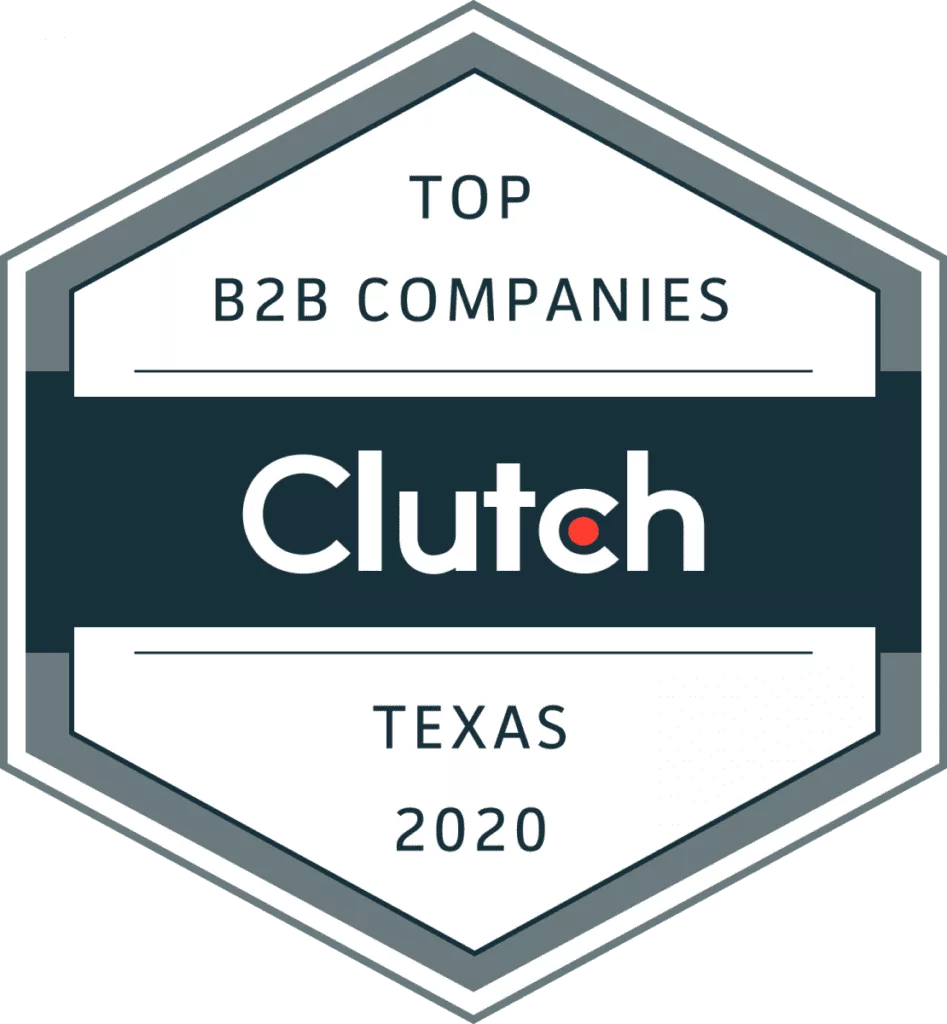 Top B2B Companies Texas 2020 - Clutch Award Badge